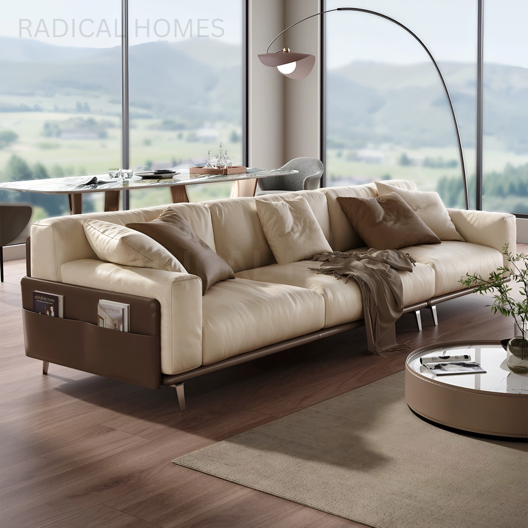 CARVELA Modern Leather Lounge Sofa - Radical Homes Singapore