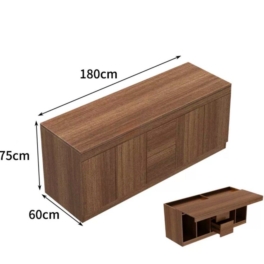 BARZINI Modern Pull-Out Study Table Cabinet