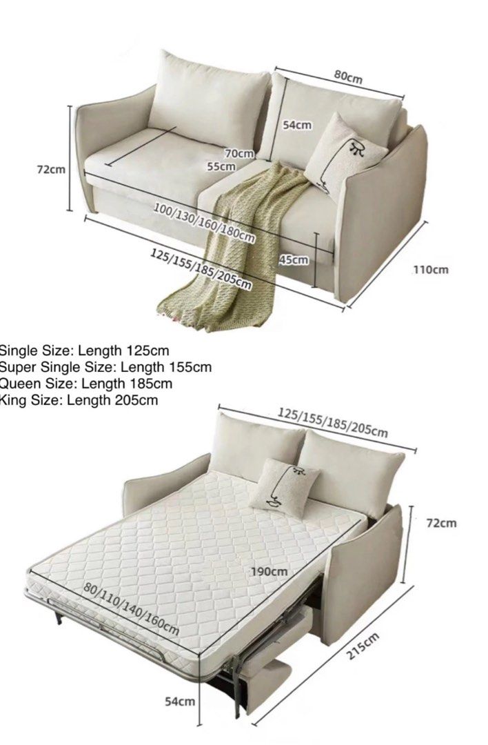 SELVANI Modern Sofa Bed With Mattress