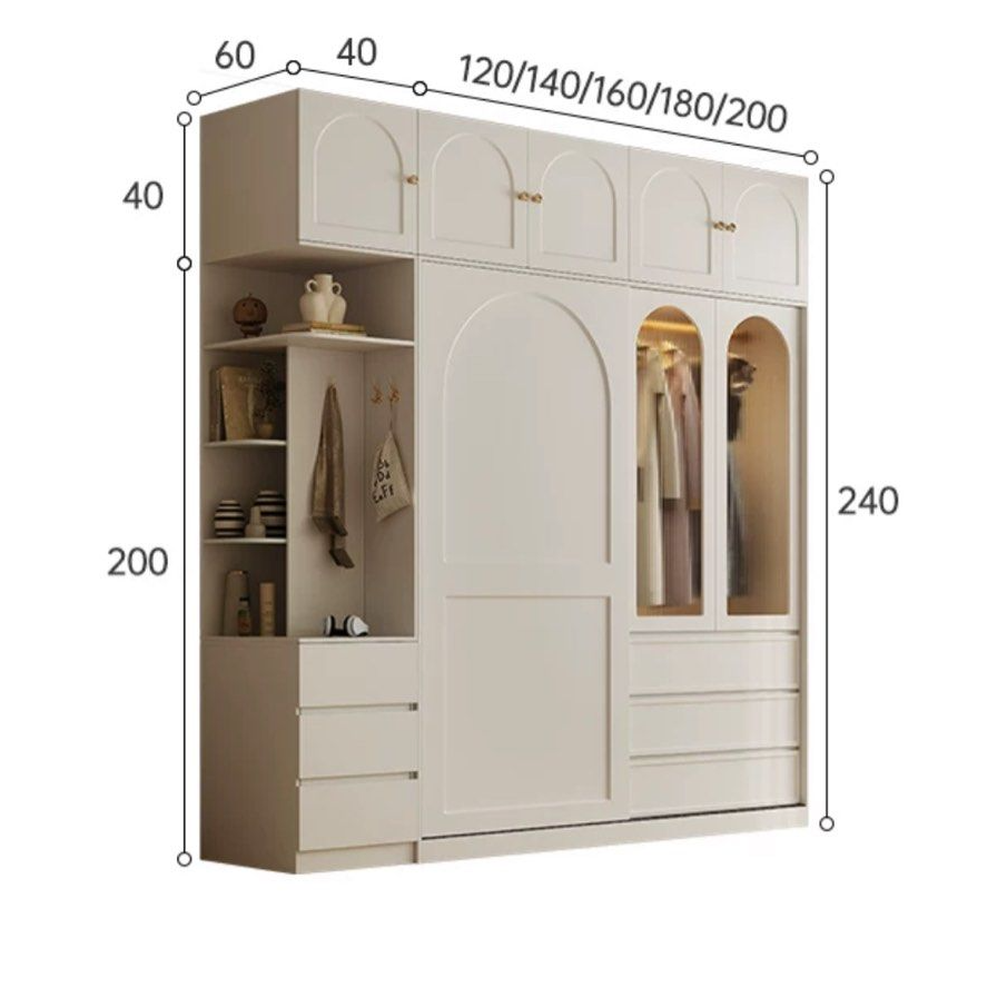 JENNIE Modern Cream Wardrobe