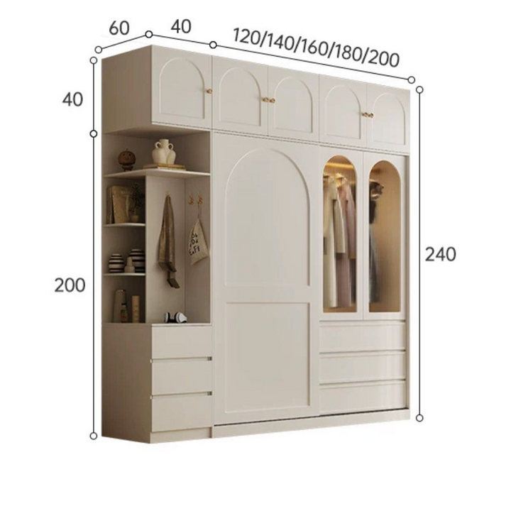 JENNIE Modern Cream Wardrobe