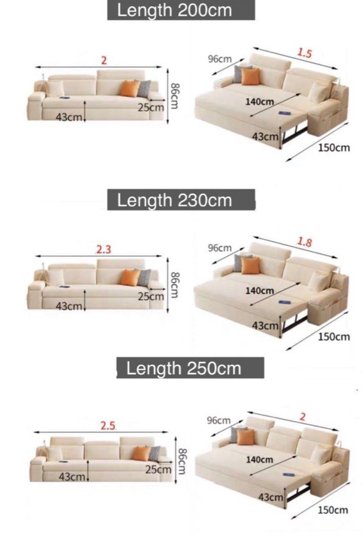 AMIRAE Modern Sofa Bed With Storage