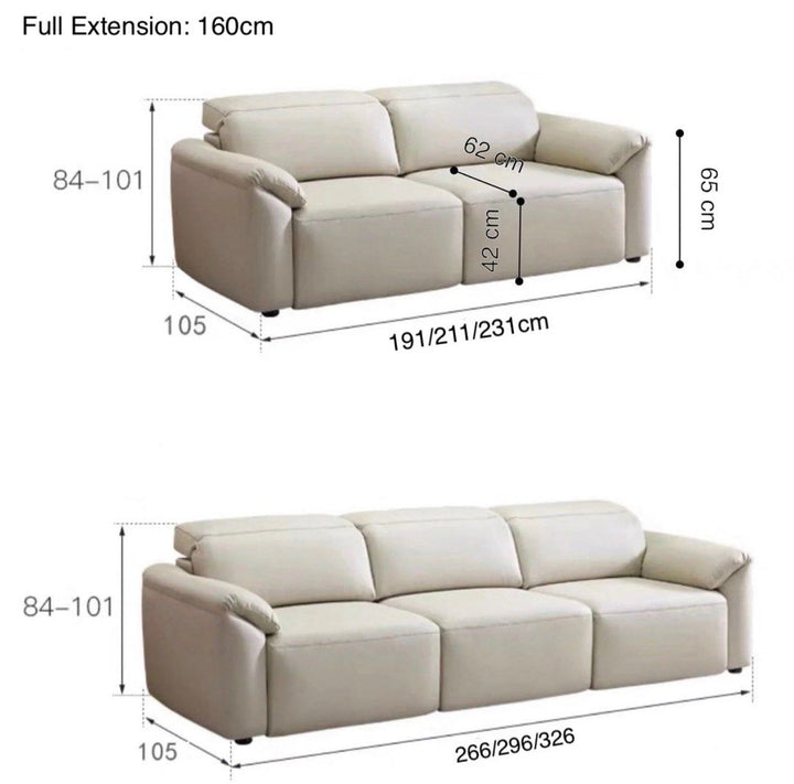 LERISCA Modern Electric Motorised Leather Sofa