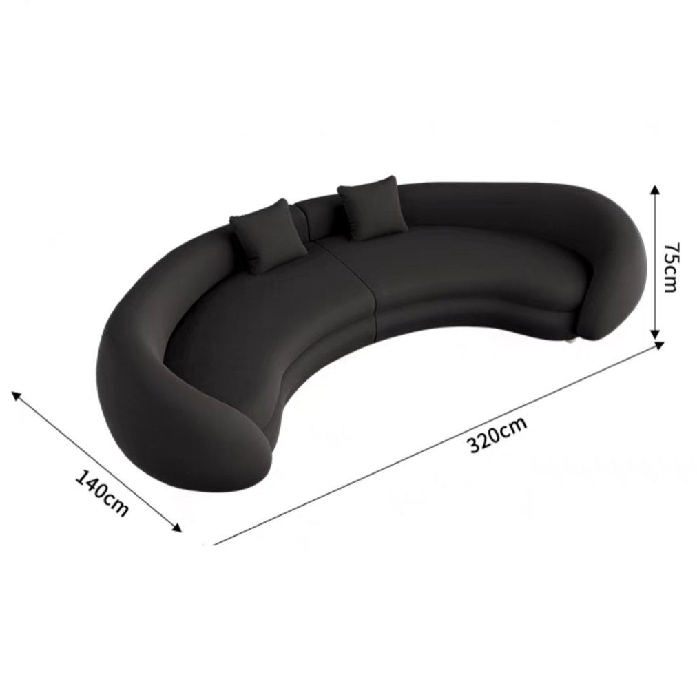 ALBA Modern Curved Velvet Sofa