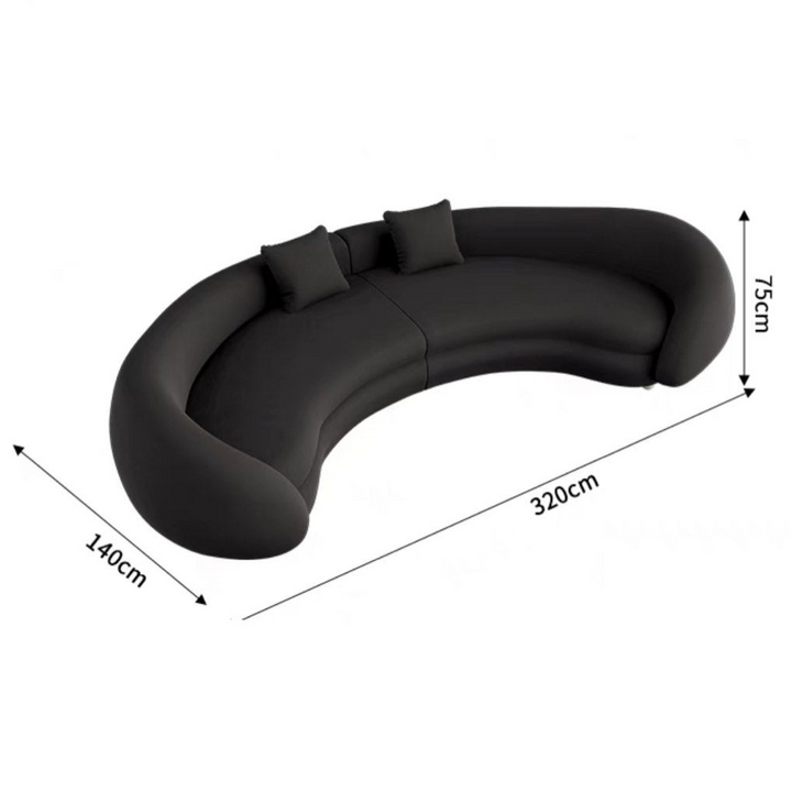 ALBA Modern Curved Velvet Sofa