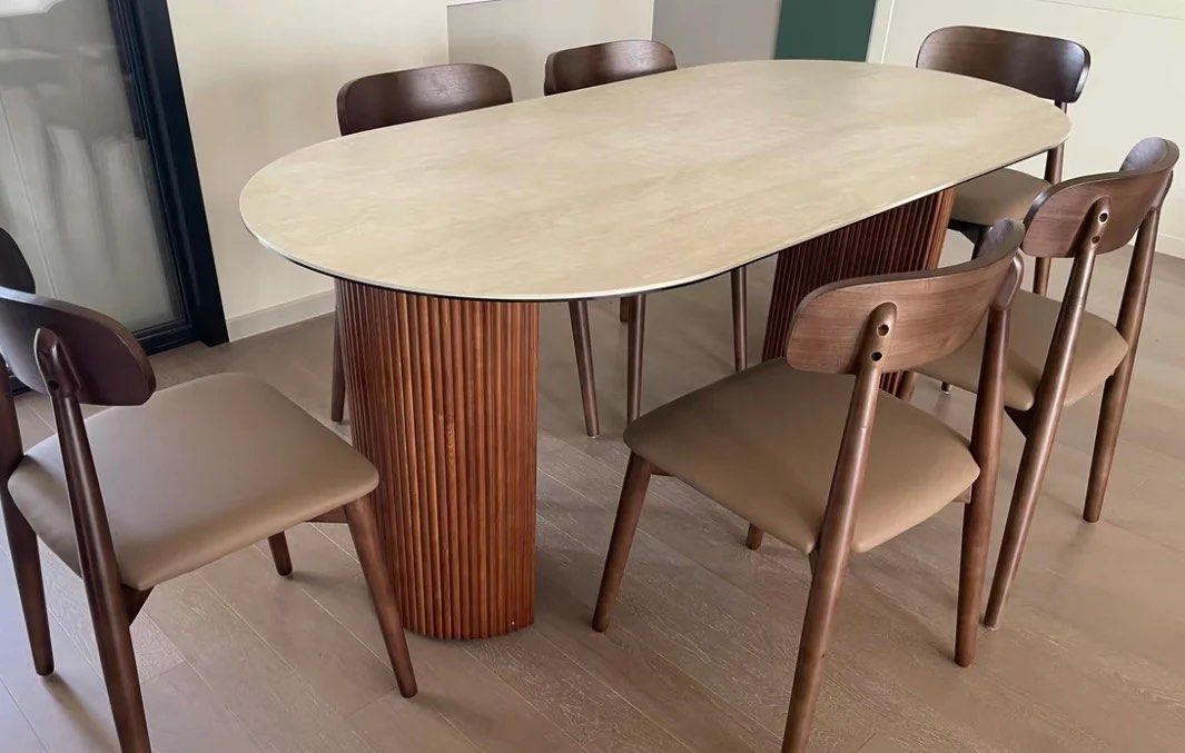 LORO Modern Travertine Dining Table