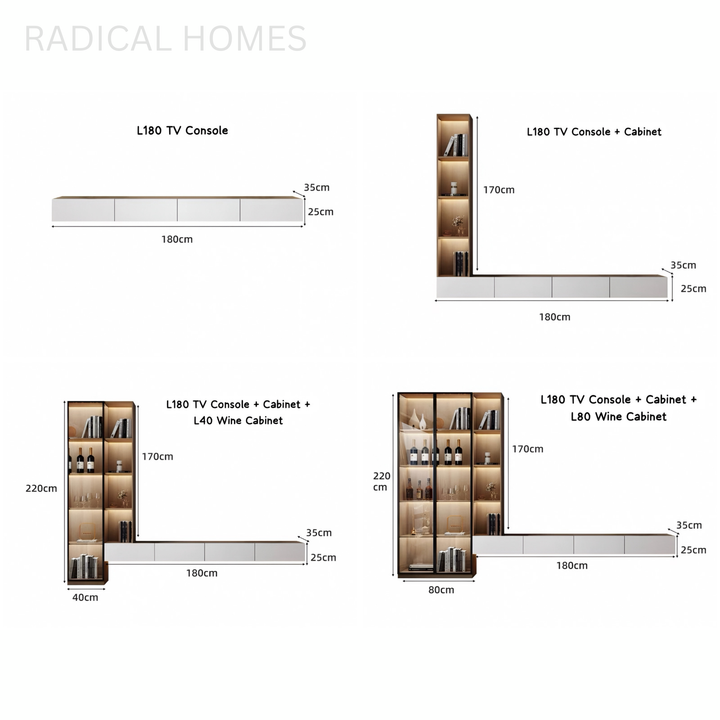 LORVEX Modern Floating TV Console Cabinet
