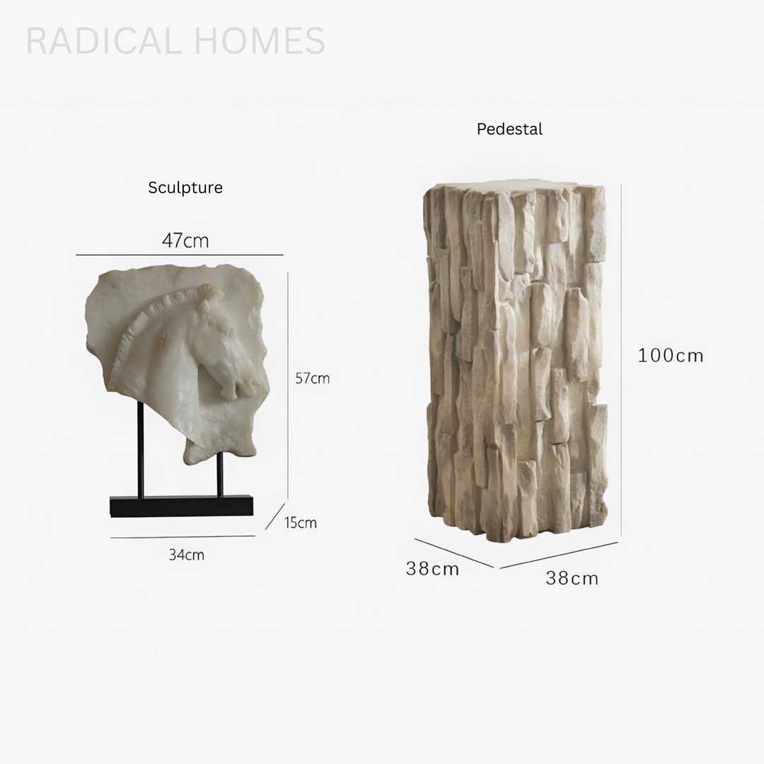 VALTORI Modern Stone Sculptural Pedestal - Radical Homes Singapore