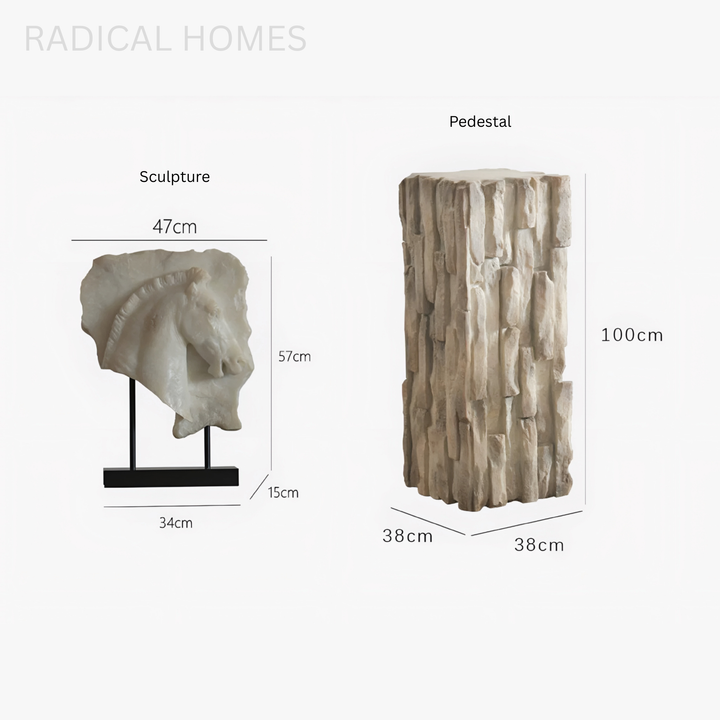VALTORI Modern Stone Sculptural Pedestal - Radical Homes Singapore