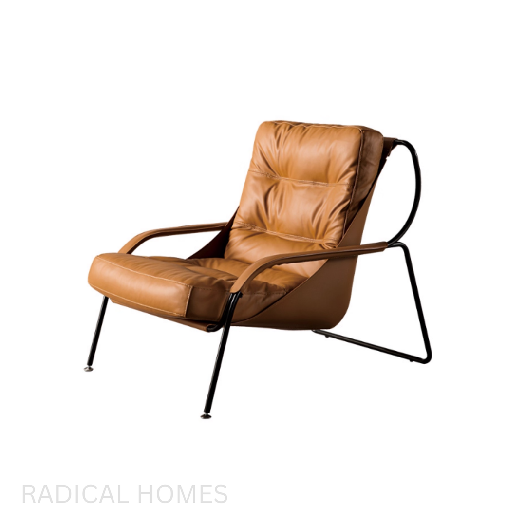 SIERIOLA Leather Lounge Chair & Ottoman