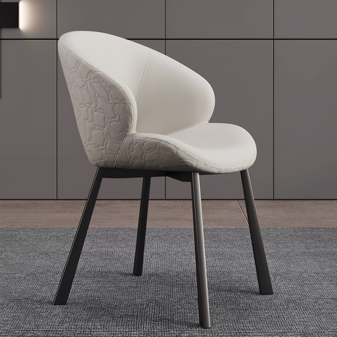LUCENTO Modern Scratch Proof Leather Dining Chair - Radical Homes Singapore