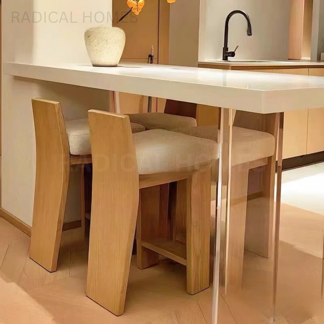 ANGEO Modern Solid Wood Bar Stool