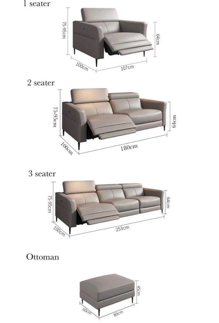 AUTORA Sectional Electric Recliner Leather Sofa