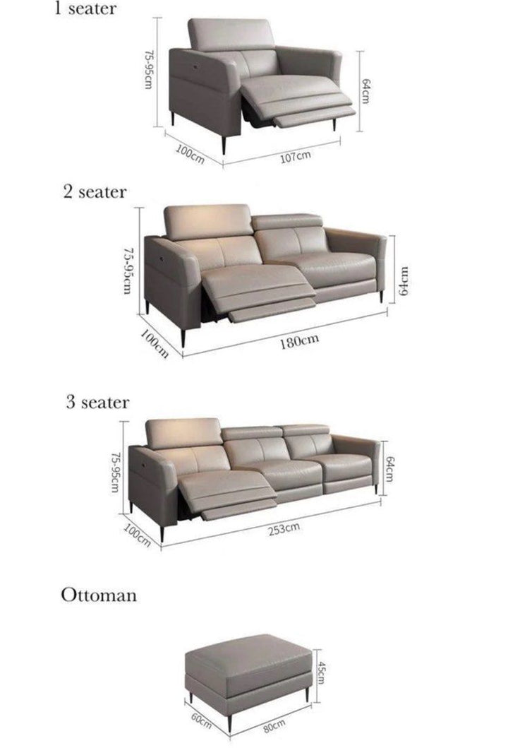 AUTORA Sectional Electric Recliner Leather Sofa