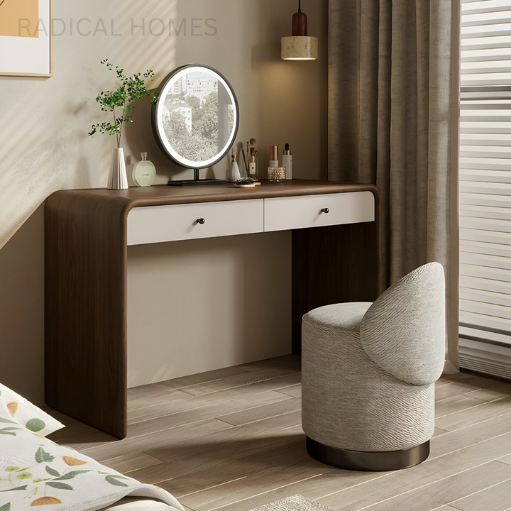 LORENA Modern Curved Vanity Desk - Radical Homes Singapore