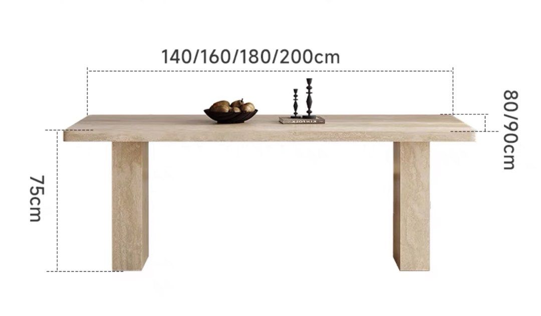ALEXO Modern Travertine Dining Table