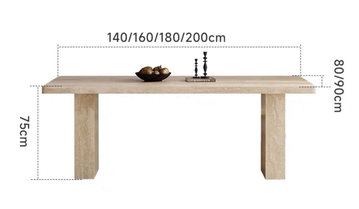 ALEXO Modern Travertine Dining Table
