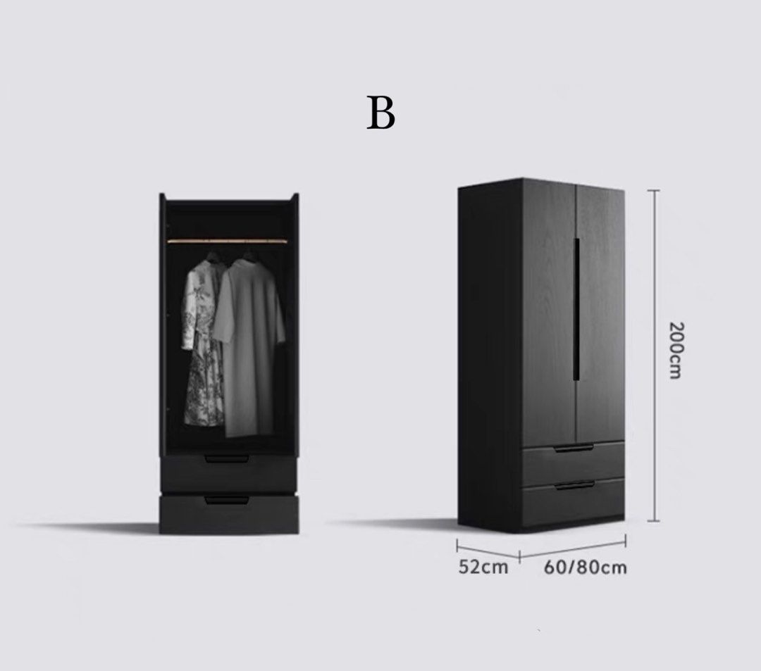 HENRYK Modern Black Wardrobe