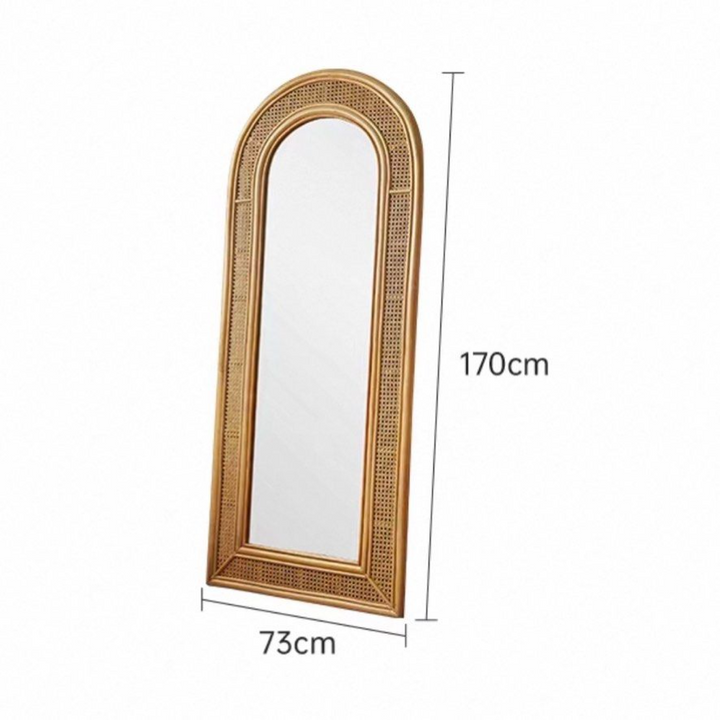 AUFREI Modern Full Length Rattan Mirror