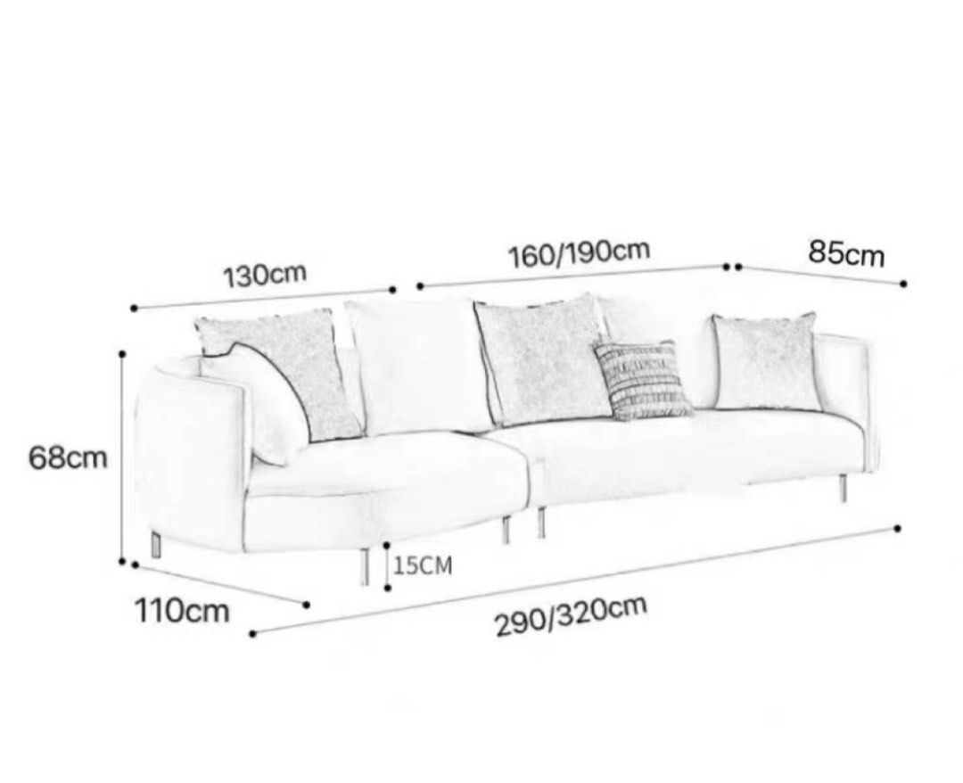 ROLTEN Modern Sectional Curve Sofa