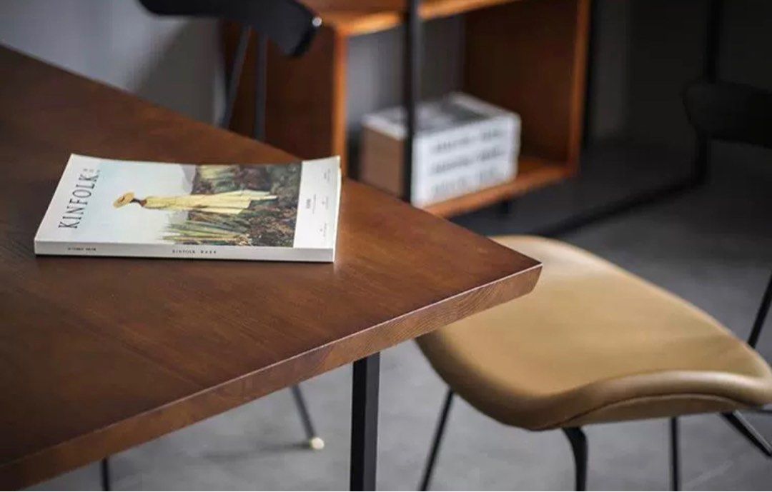 HOLMES Industrial Solid Wood Dining Table