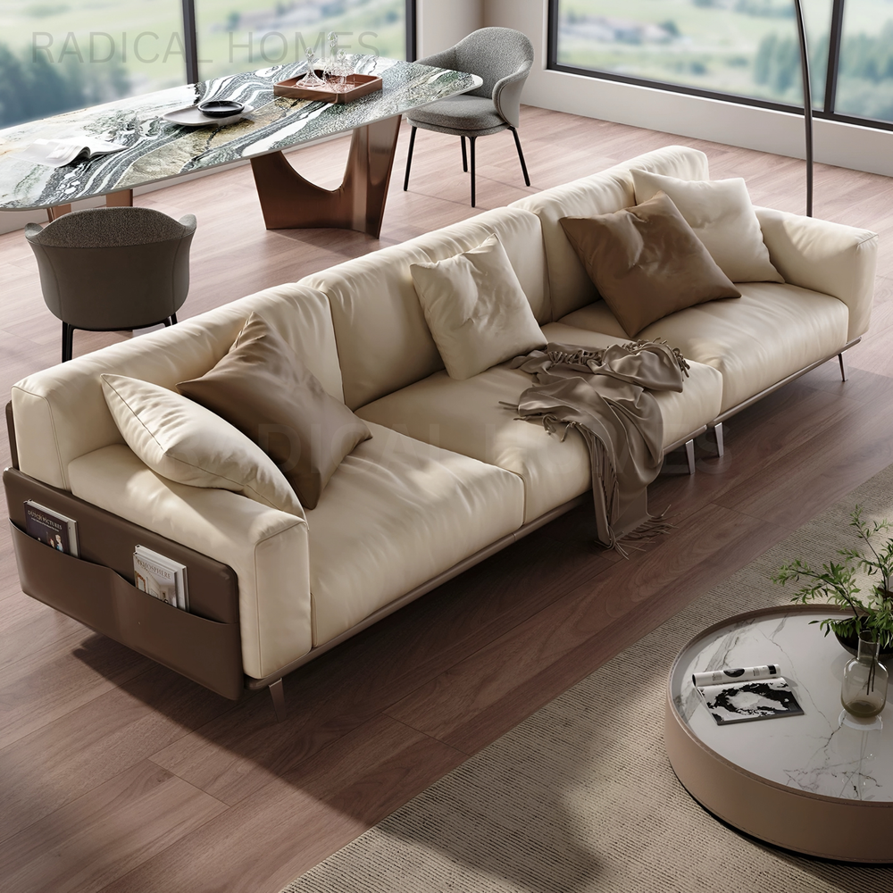 CARVELA Modern Leather Lounge Sofa - Radical Homes Singapore