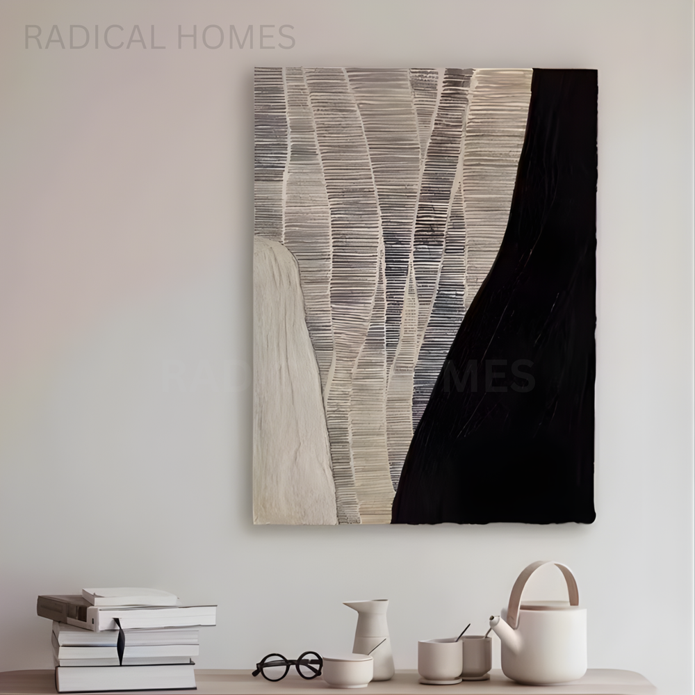 YEN Pure Hand-Painted Minimalist Abstract Oil Painting - Radical Homes Singapore