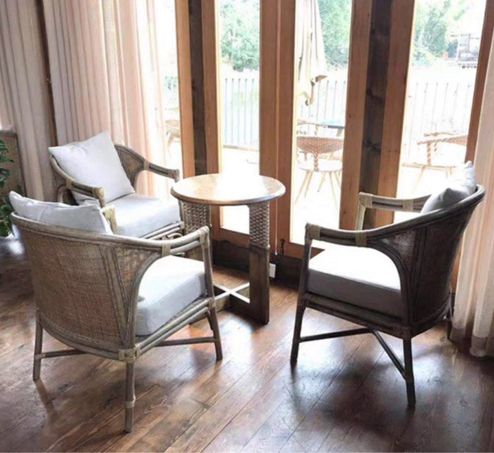 MELANIE Vintage Rattan Lounge Chair