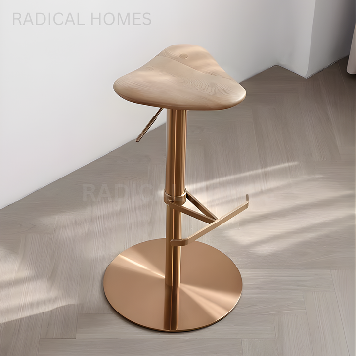 KRUGER Modern Solid Wood Adjustable Bar Stool - Radical Homes Singapore