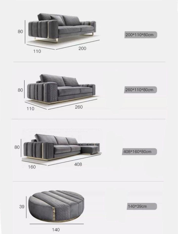 VANDELIS Luxury Leather Sofa