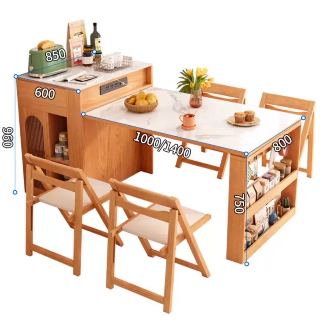 LAUFEN Modern Sintered Stone Extendable Island Dining Table