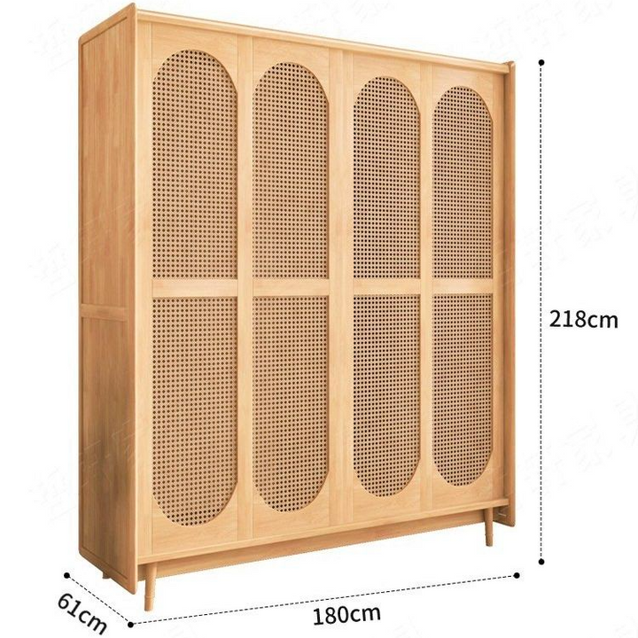 TERTULLIAN Japandi Solid Wood Wardrobe