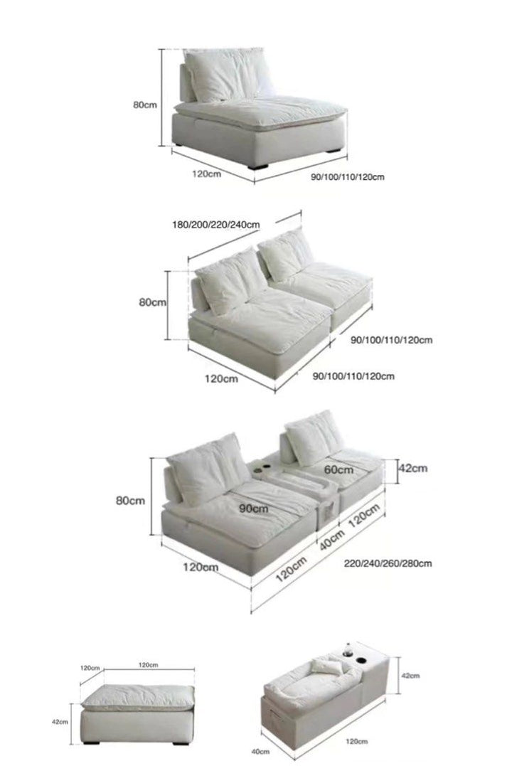 PALVANI Modern Boucle Slider Sofa