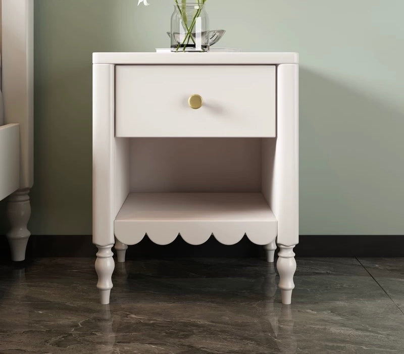CALVIR Modern Solid Wood Bedside Table