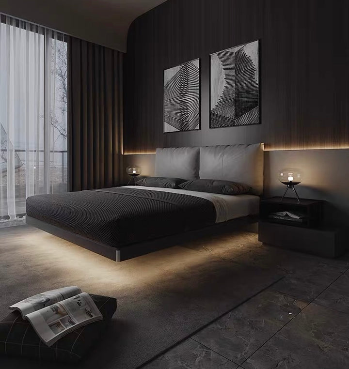 CALVRY Modern LED Floating Bedframe