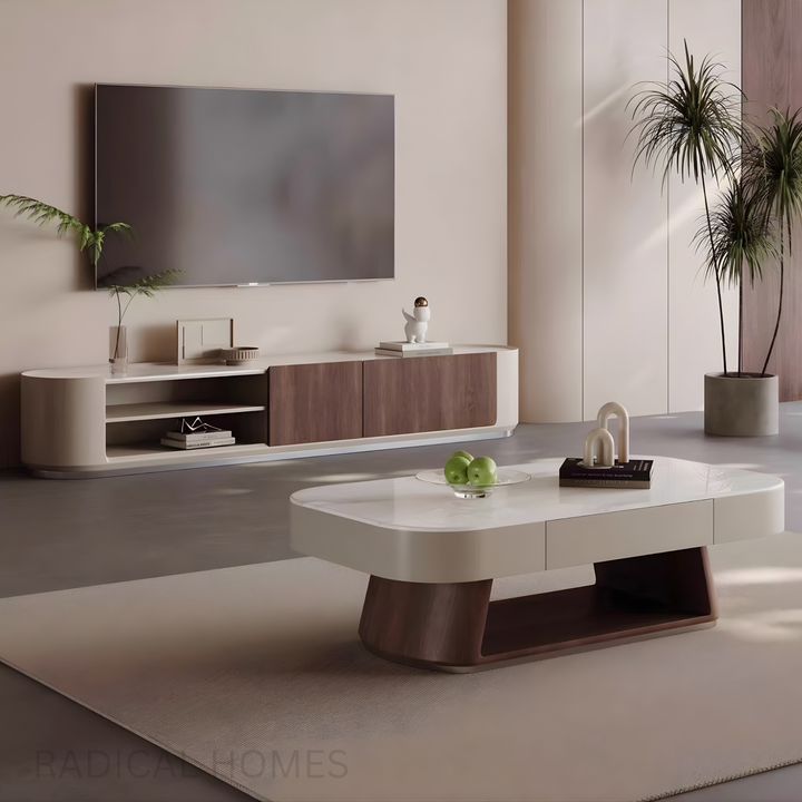VARENA Modern Marble Coffee & TV Console
