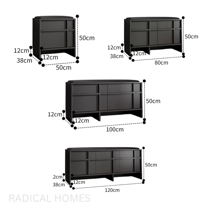 MARENO Solid Wood Shoe Storage Bench