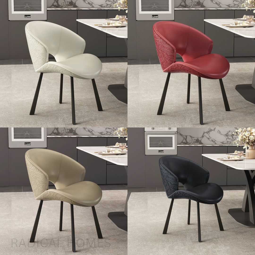 LUCENTO Modern Scratch Proof Leather Dining Chair - Radical Homes Singapore