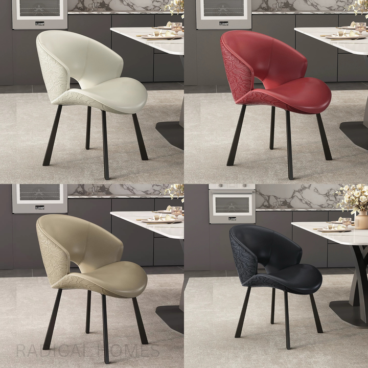 LUCENTO Modern Scratch Proof Leather Dining Chair - Radical Homes Singapore