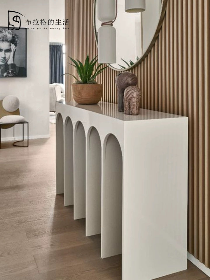 MUEDA Modern White Console Table