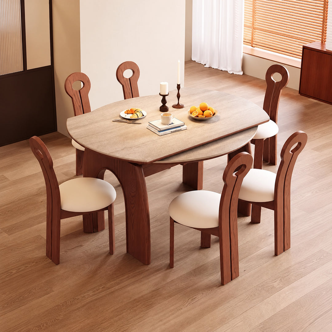TROVENA Modern Travertine Extendable Dining Table (INSTOCK)