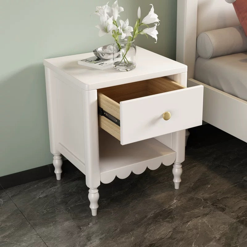 CALVIR Modern Solid Wood Bedside Table