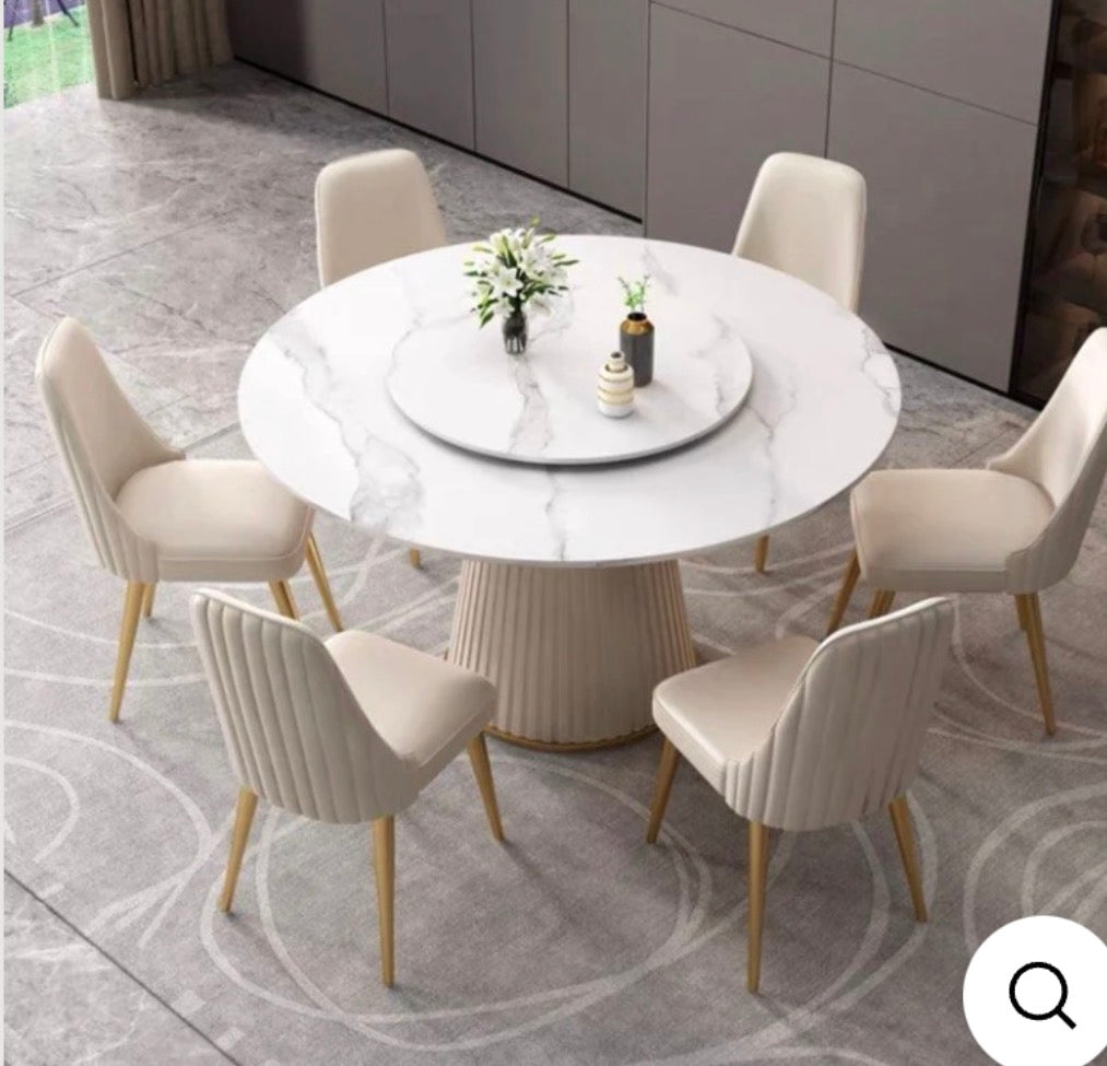 IMTIAZ 120cm dining table + 4 chairs + AOME 80cm coffee table - Radical Homes Singapore
