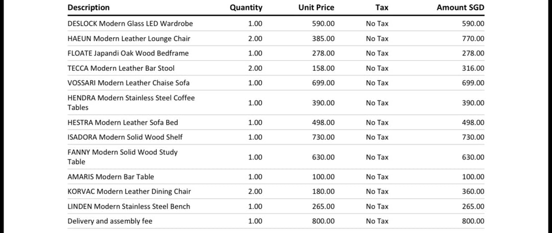 CUSTOM ORDER LINK - Radical Homes Singapore