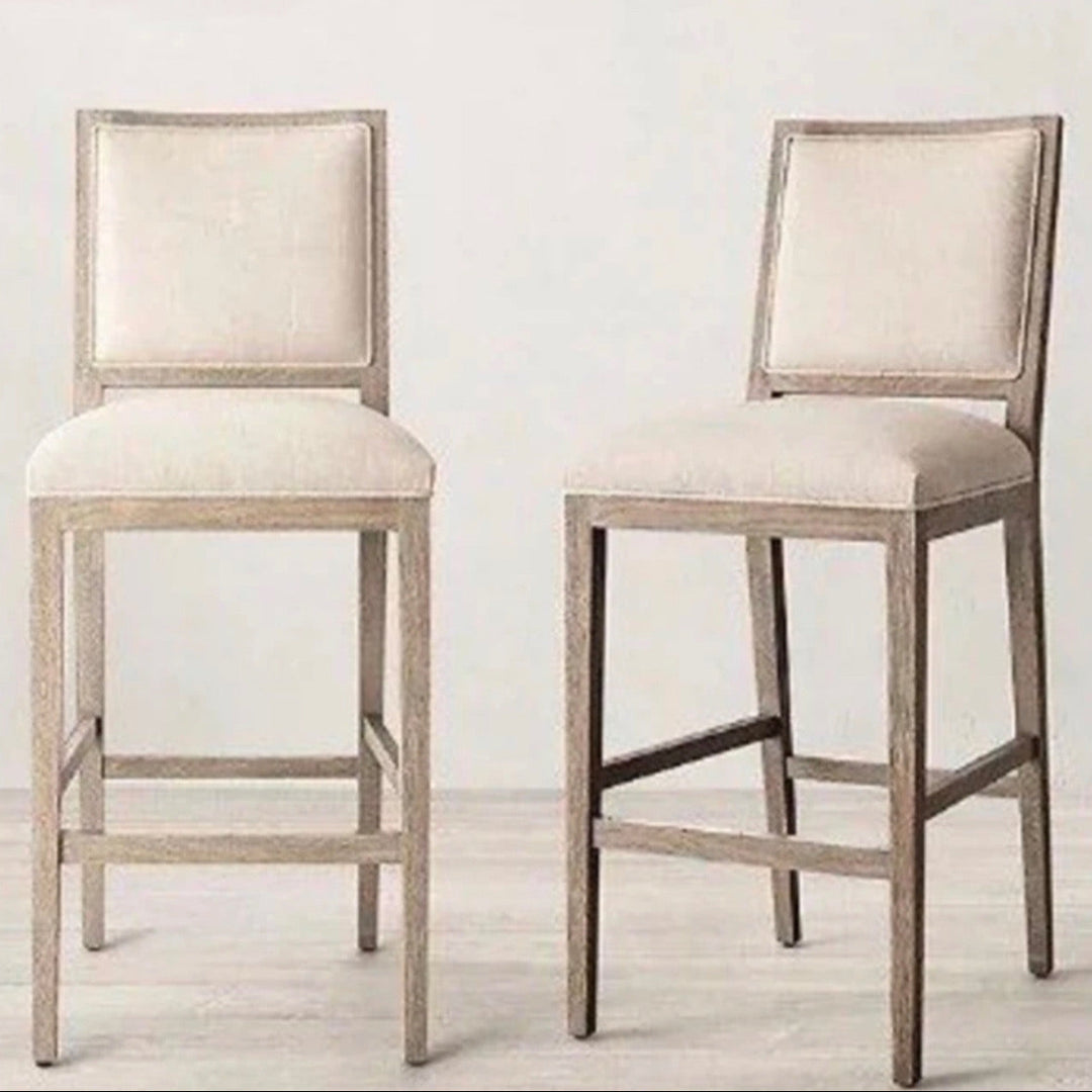 KAIRA Vintage Solid Wood Bar Stool