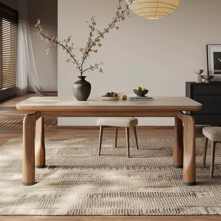 QUINTOS Modern Travertine Dining Table