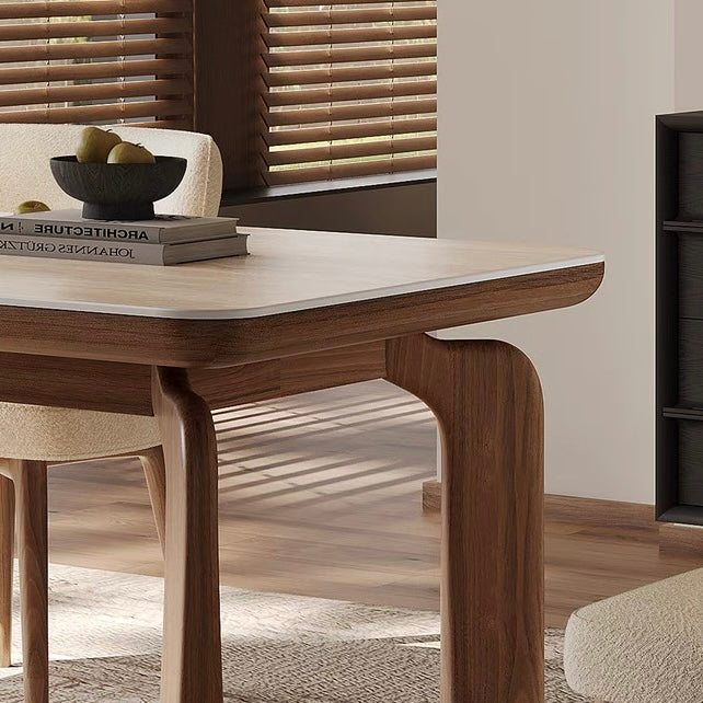 QUINTOS Modern Travertine Dining Table