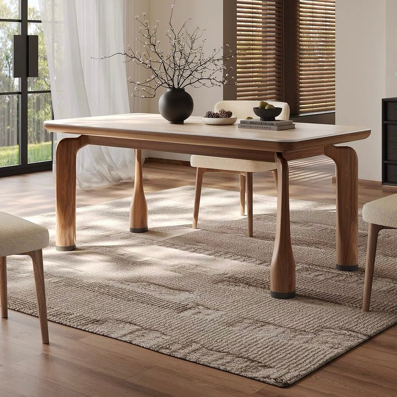 QUINTOS Modern Travertine Dining Table