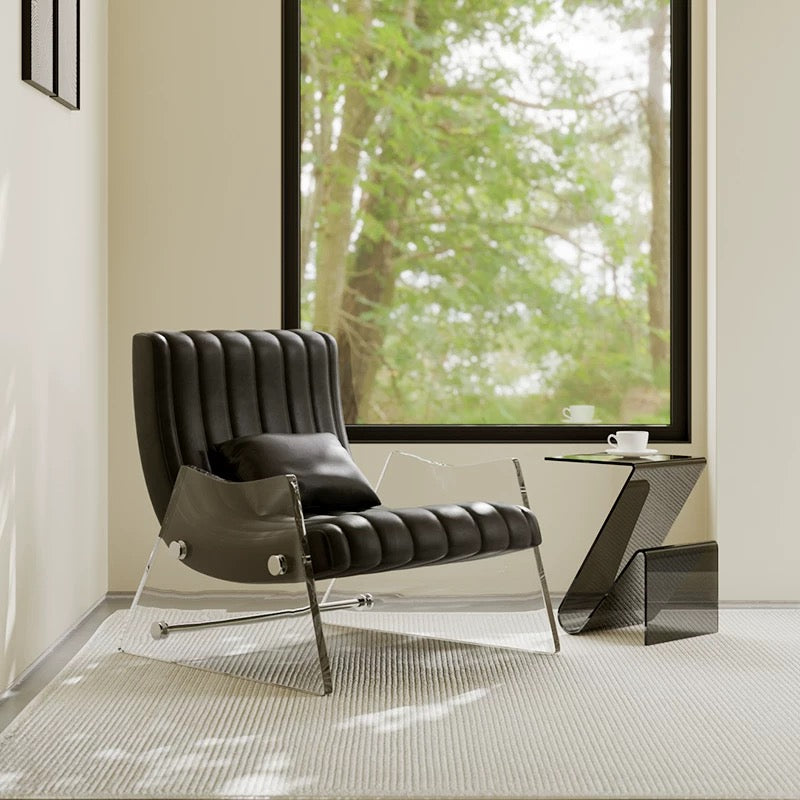 ACRYLA Modern Leather Lounge Chair