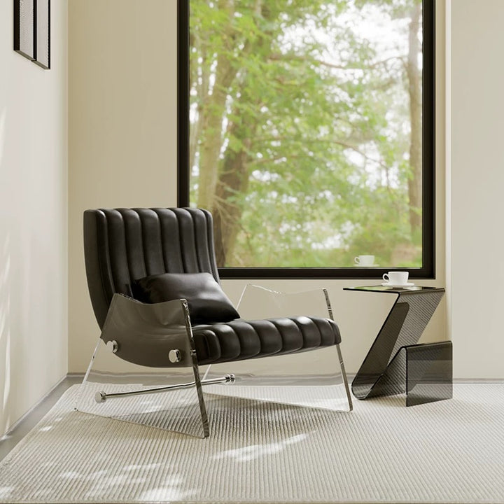 ACRYLA Modern Leather Lounge Chair